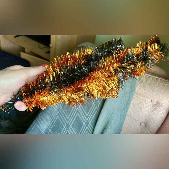 Halloween (NWT) tinsel tree 3 orange -1 black/orange 22” H - home decor - Picture 13 of 17
